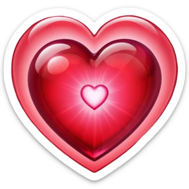 burgundy red heart shaped spell sticker