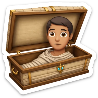 mummy coffin with a guy in it sticker