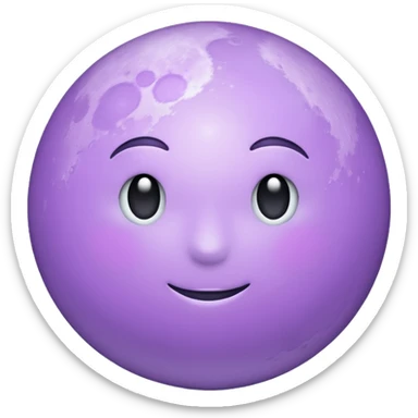 realistic Light purple moon sticker
