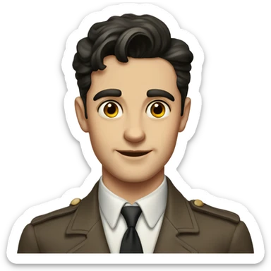 1940 young French guy with dark hair sticker