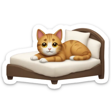 Cat in bed sticker