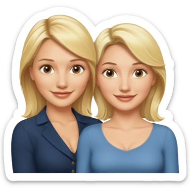 i want an emoji with 2 blonde girls like the movie "the holiday" They are not touching each other. One is Cameron Diaz, the tother Kate Winslet. sticker