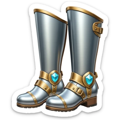fantasy steel armor boots with decorative engravings sticker