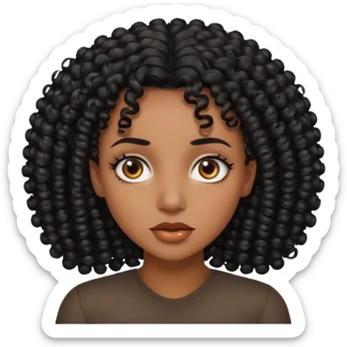 black female specializing in many things with curly hair sticker