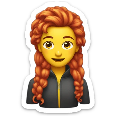 Personne qui a les cheveux jaune avec pointe rouge sticker