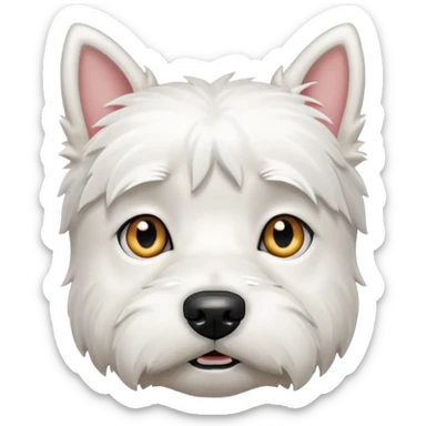 sad west highland terrier dog sticker