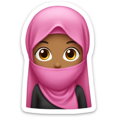 pink niqab and hijab princess sticker