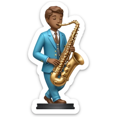 statue playing saxophone sticker