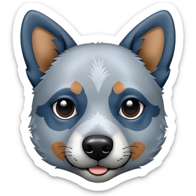 Blue heeler gray with black patch on face  sticker