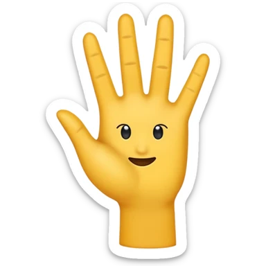 Crea un emoji que sea este ✋️ pero de cabeza, osea invertido sticker