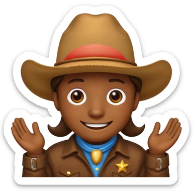 Poop emoji wearing a cowboy hat sticker