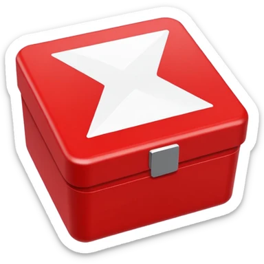 white x in red box 2D sticker