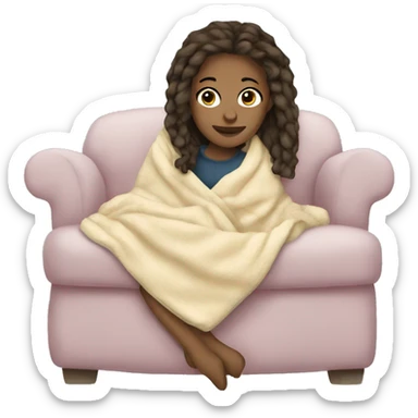 White girl cozy blanket  sticker