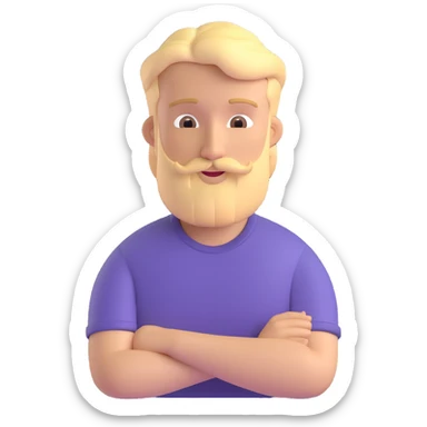 blonde man with a beard, wearing a t-shirt, friendly look sticker