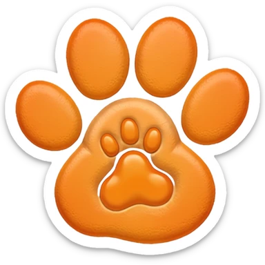 a very pale pastel orange pawprint sticker
