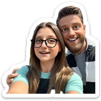 cheerful outdoor selfie moment sticker