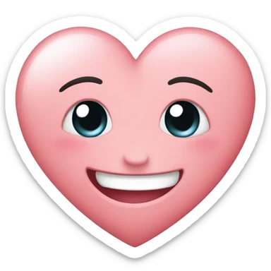 Heart with happy face cute add blush sticker