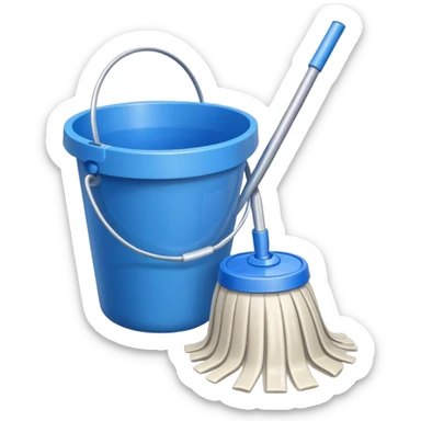 mop and bucket for cleaning sticker