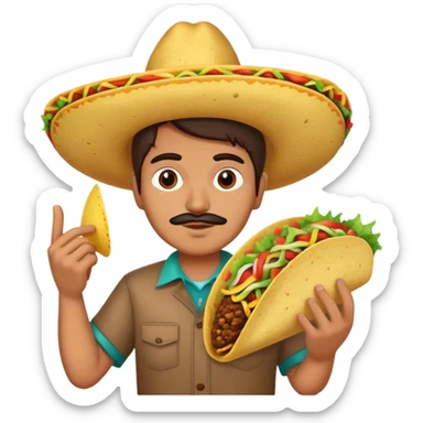 Mexican holding a taco sticker
