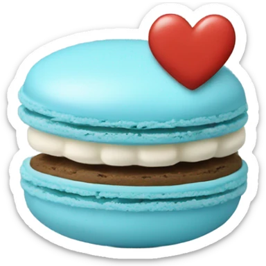 Light blue macaroon in shape of heart  sticker