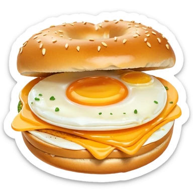 bagel egg and cheese sandwich sticker