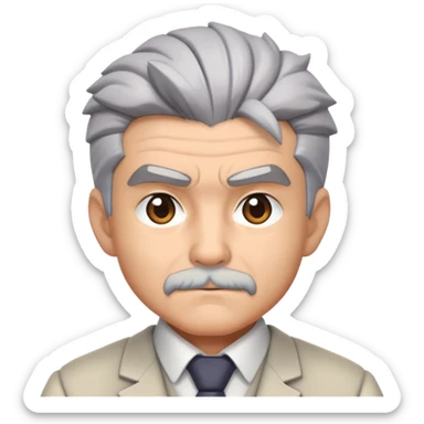Professor Oak from Pokemon with grey hair sticker
