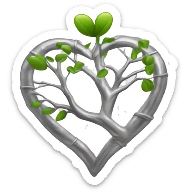 forma de corazon hecha por un alambre de puas plateado sticker