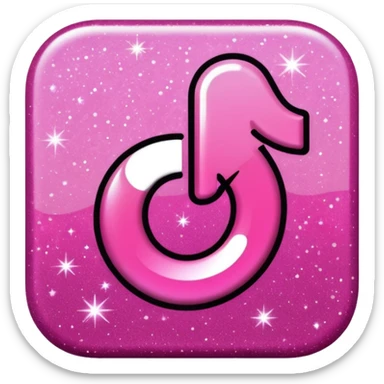 glitter pink logo TikTok sticker