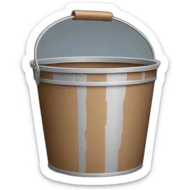 bucket with brown paint sticker