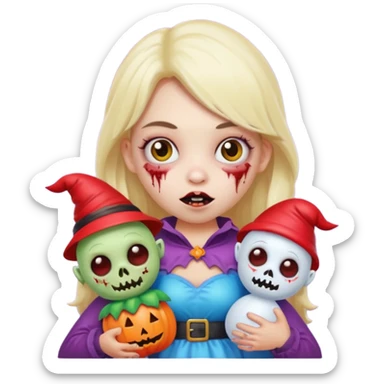   jeff koons inflatable puffy halloween girl zombie gnome sticker