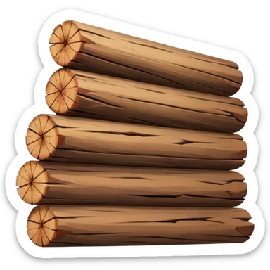 worn wood logs sticker
