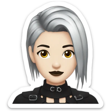 goth girl undercut sticker