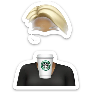 Blonde hair woman with black glasses drinking Starbucks  sticker