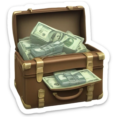 business briefcase with money sticker