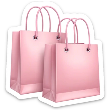 Two Soft pink shopping bags sticker