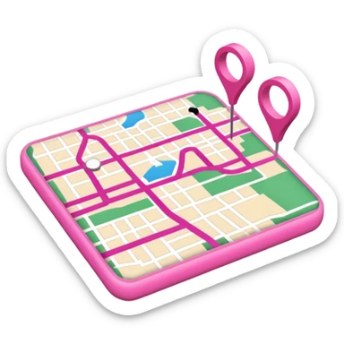 mix pink of a big gps map of the lines sticker