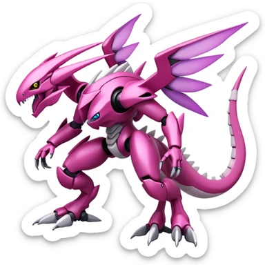  Cool Edgy Shiny Ethereal Legendary Digimon-Genesect-Palkia-hybrid full body sticker