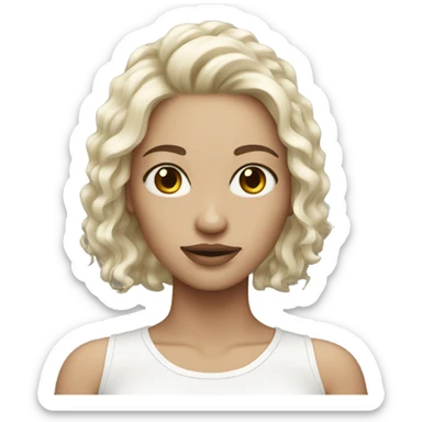 White skin highlight hair woman sticker