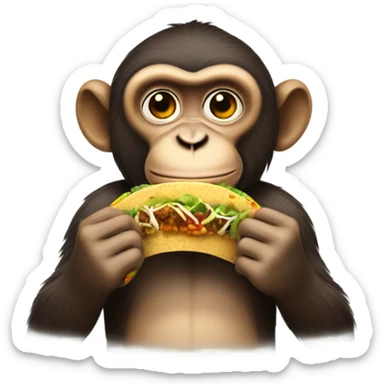 Monkey eating tacos sticker