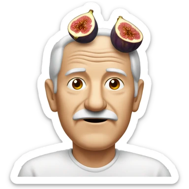 Old man with figs on head sticker