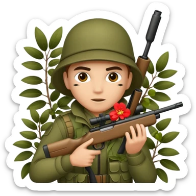 sniper in a big bush sticker