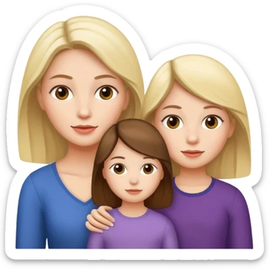 A mum and her two daughters sticker