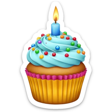 cupcake with candle sticker