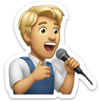 Udo Jurgens passionately singing sticker