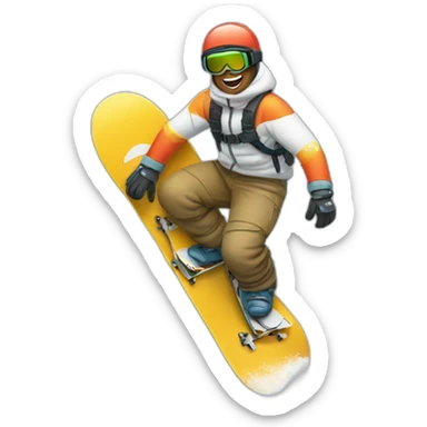 Trout snowboarding sticker