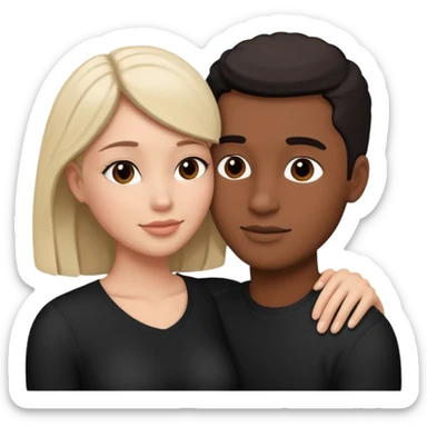 Black and white style couple sticker