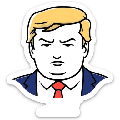 Donald Trump silhouette with black background sticker