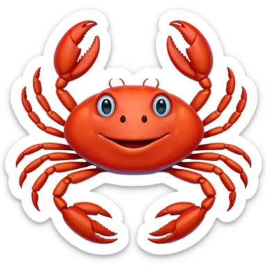 red crab and blue sprut are friends sticker