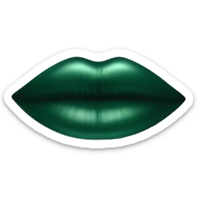 Lips of a dark emerald color in the form of a kiss sticker