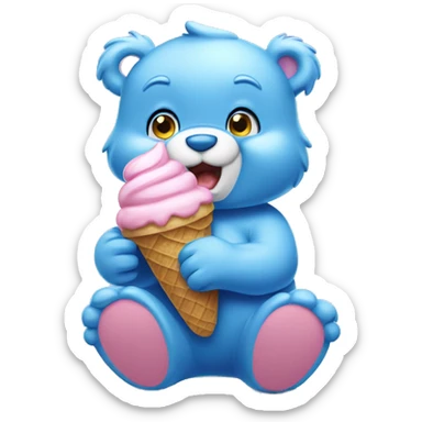Care bear eating ice cream sticker
